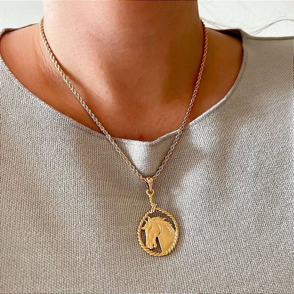 Colar Feminino Cavalo no Laço