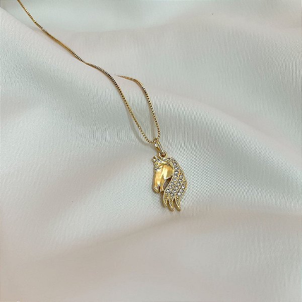 Colar Feminino Cavalo Real com Zircônias