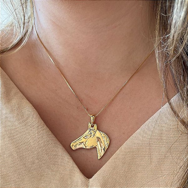 Colar Feminino Cavalo Rosto Nobre