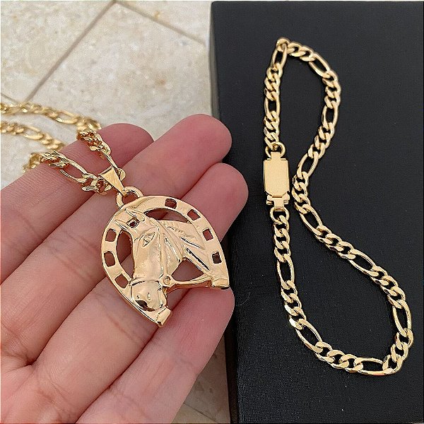 Conjunto Masculino Cavalo e Ferradura com Cordão 3x1