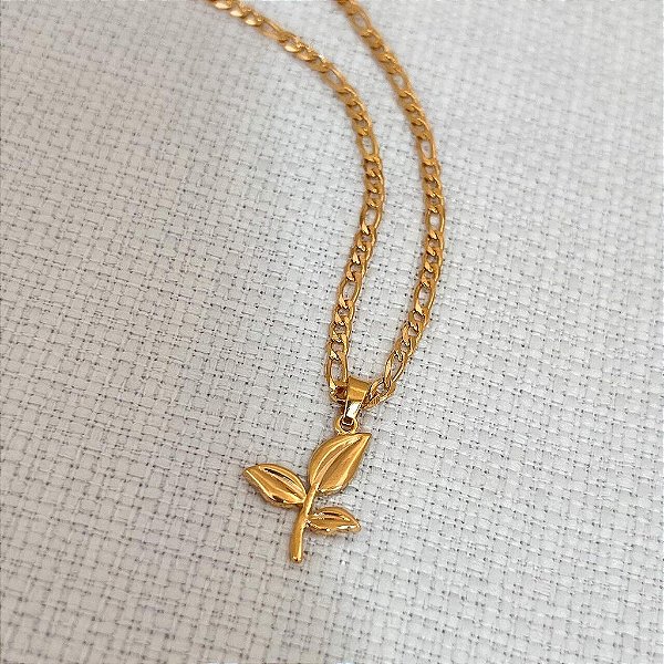 Colar Masculino Broto com Cordão 3x1