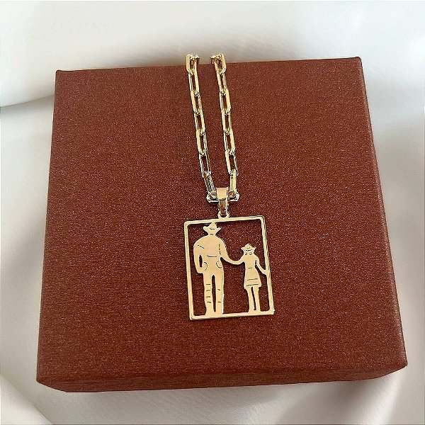 Colar Masculino Pai de Menina com Cordão Cartier