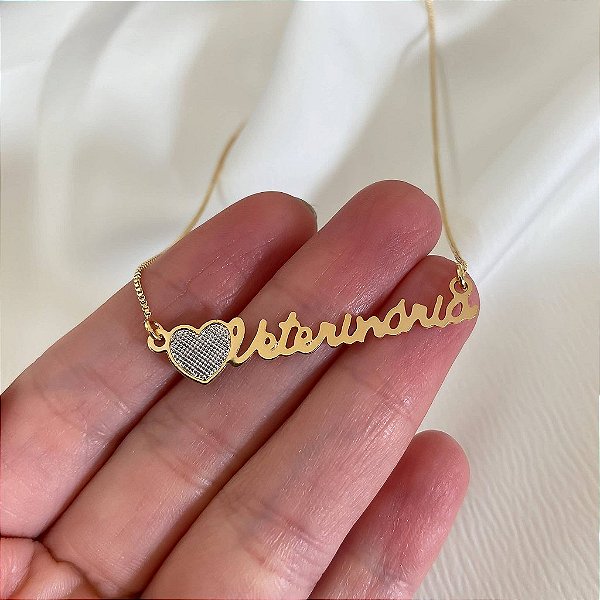Gargantilha Feminina Coração Veterinária