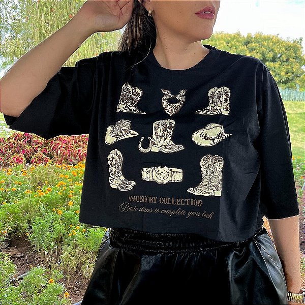 Croped Raizes Boho chic – PRETO