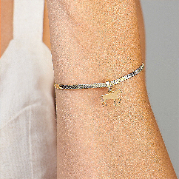 Pulseira Feminino Charme Country Banhado Ouro 18k