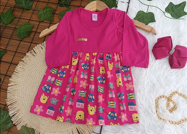 Vestido Infantil Baby com Estampa Colorida