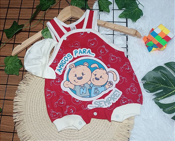 Macacão Baby Curto Amigos Para Sempre