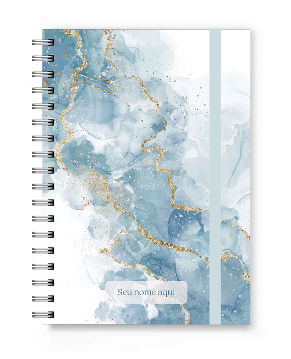 Caderno A5 Florart Marmorizado Azul