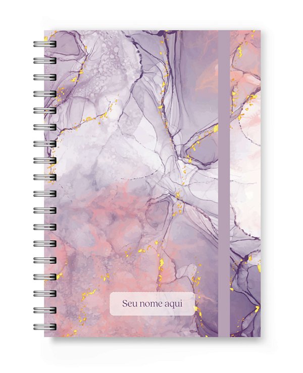 Caderno A5 Florart Marmorizado Roxo
