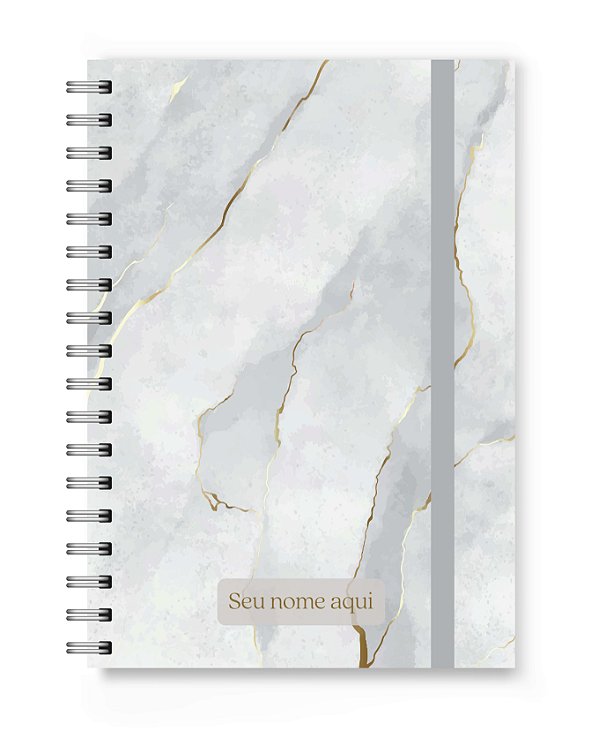 Caderno A5 Florart Marmorizado Branco