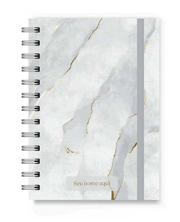 Caderneta A6 Florart Marmorizado Branco
