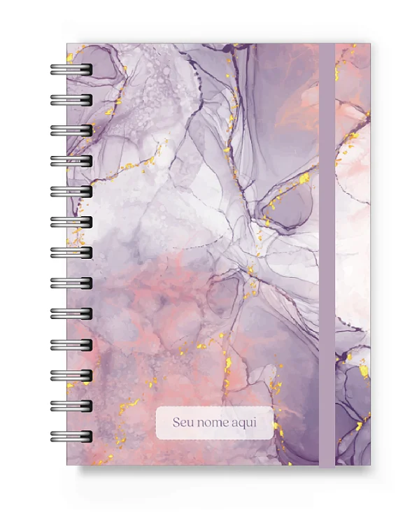 Caderneta A6 Florart Marmorizado Roxo