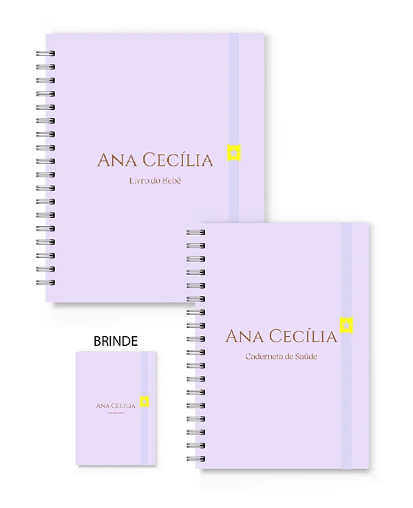 Kit Florart Livro do Bebê + Caderneta Lilás Liso