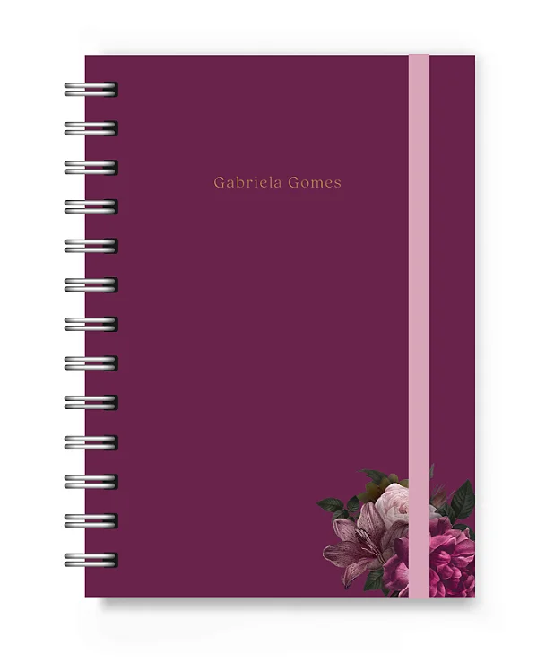 Caderneta A6 Florart Roxo Floral
