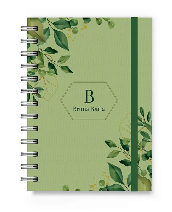 Caderneta A6 Florart Alfabeto Floral Verde
