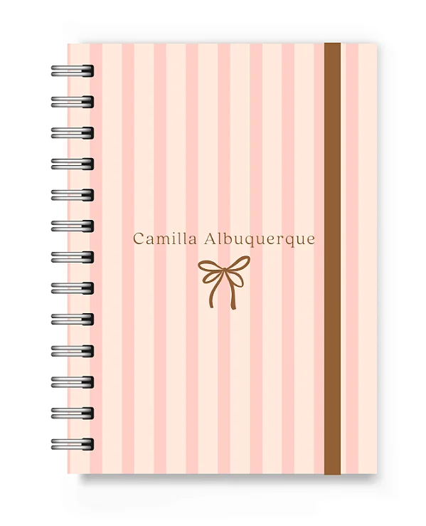 Caderneta A6 Florart Listrada Rosa