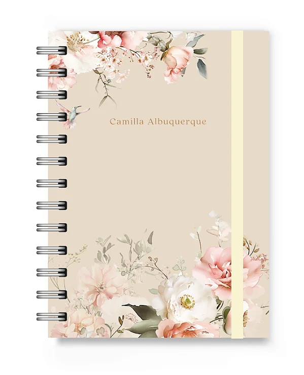 Caderneta A6 Florart Areia Floral