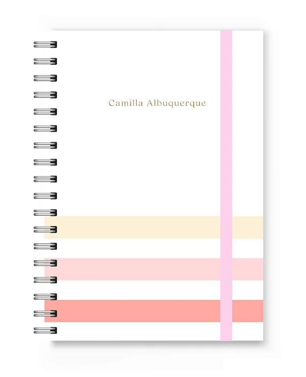 Caderno A5 Florart Listras Rosas