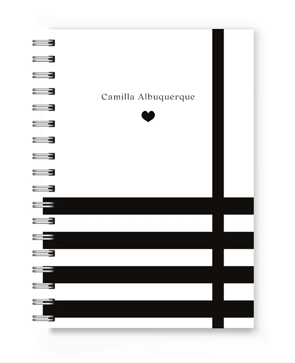 Caderno A5 Florart Listras Pretas