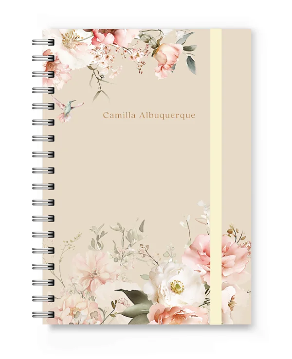 Caderno A5 Florart Areia Floral