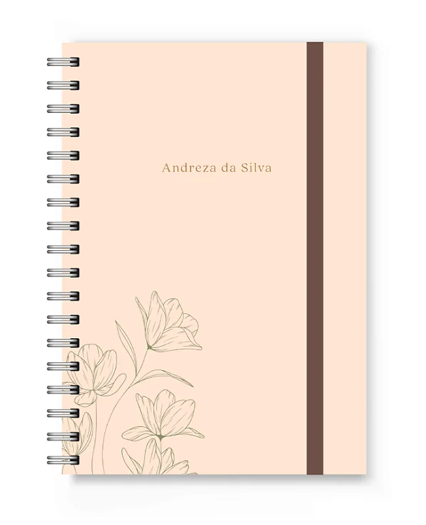 Caderno A5 Florart Rosê Floral