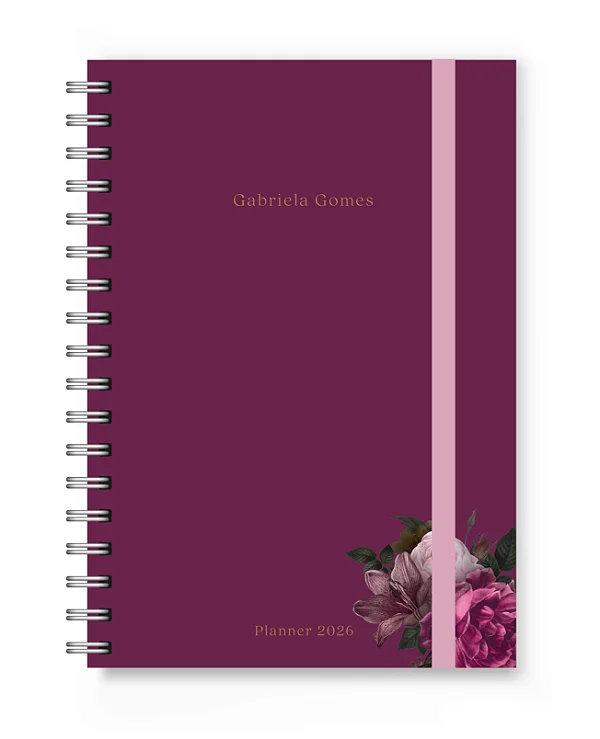 Planner 2026 Florart Roxo Floral