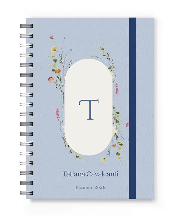 Planner 2026 Florart Alfabeto Floral Azul