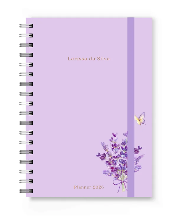 Planner 2026 Florart Lilás Floral