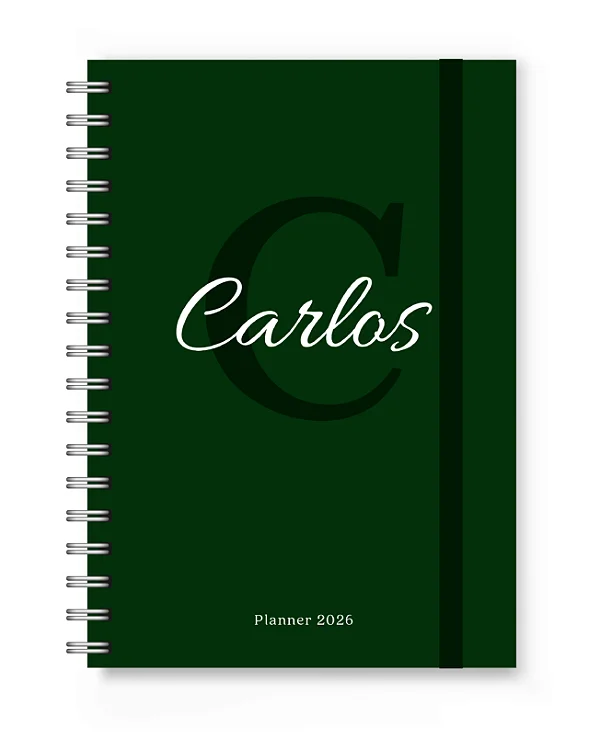 Planner 2026 Florart Alfabeto Verde