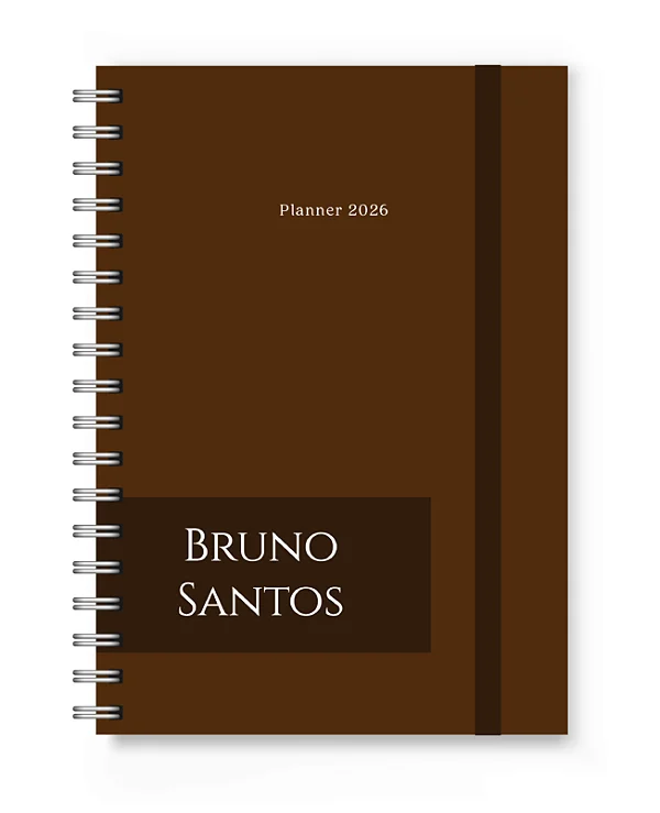 Planner 2026 Florart Marrom Clássico