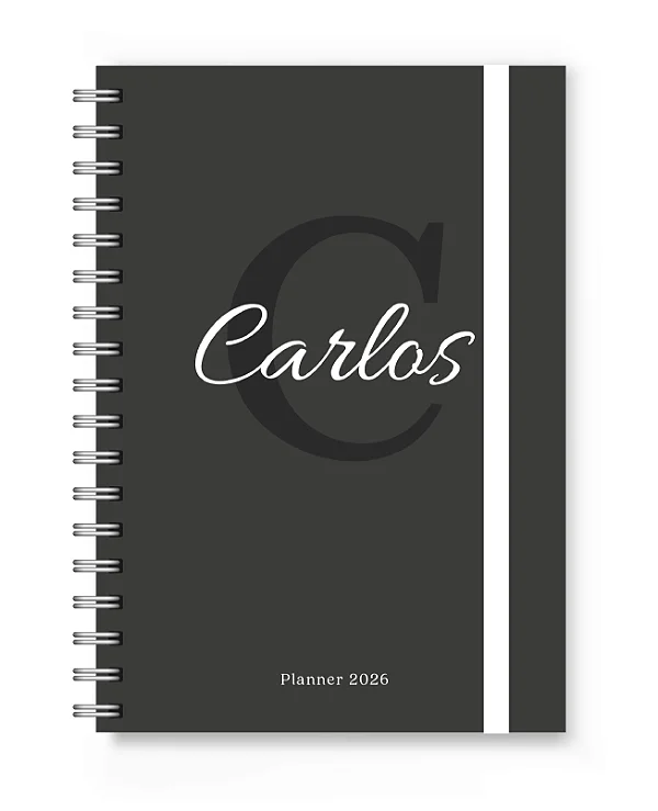 Planner 2026 Florart Alfabeto Cinza