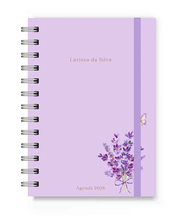 Mini Agenda 2026 Florart Lilás Floral