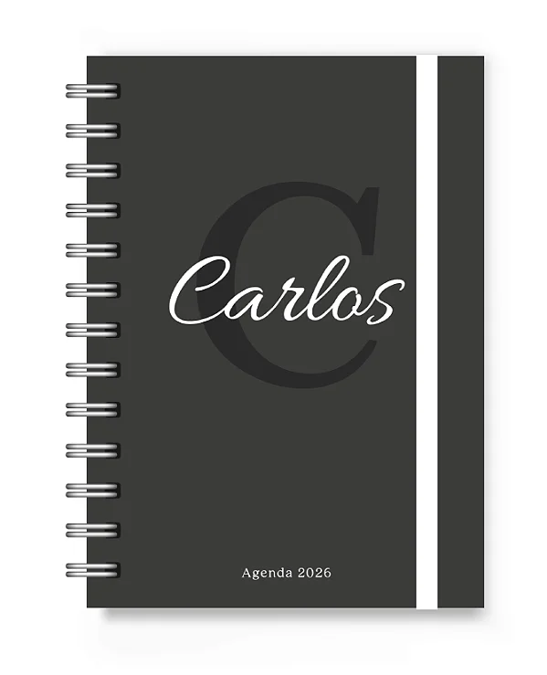 Mini Agenda 2026 Florart Alfabeto Cinza