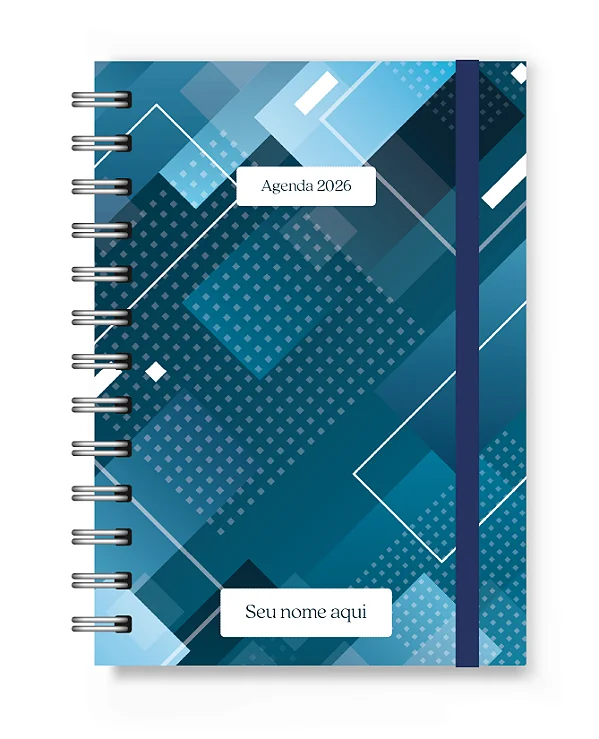 Mini Agenda 2026 Florart Abstrato Azul