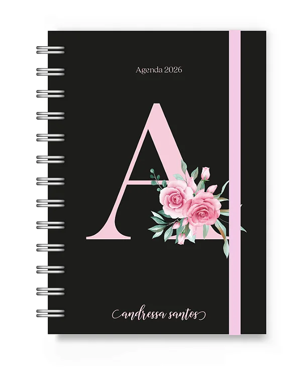 Mini Agenda 2026 Florart Alfabeto Preto