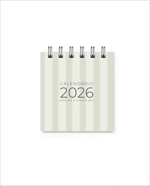 Mini Calendário 2026 Verde