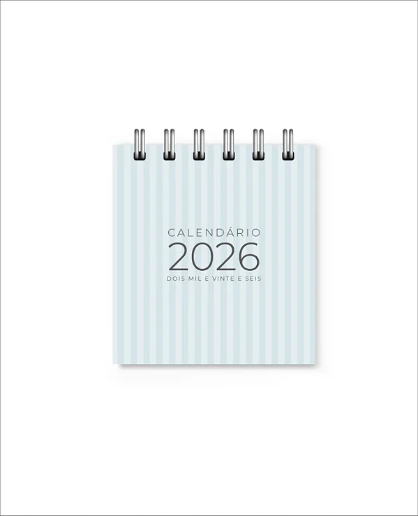 Mini Calendário 2026 Azul