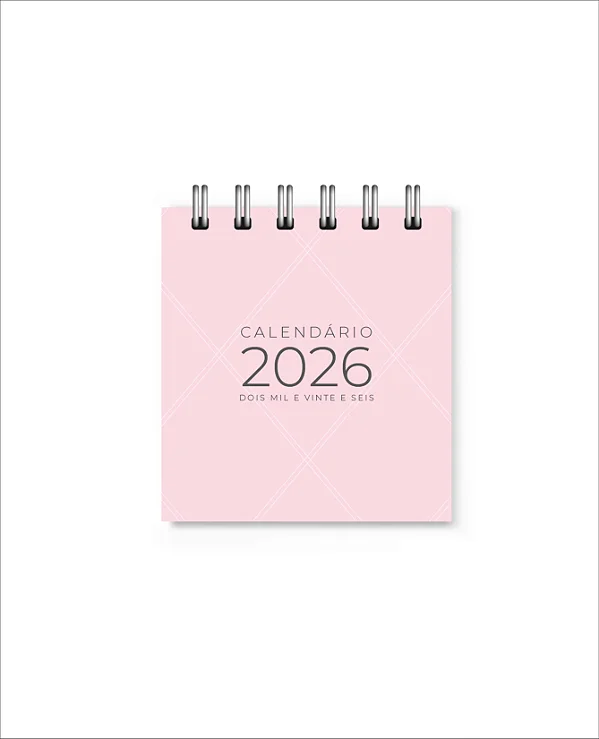 Mini Calendário 2026 Rosa