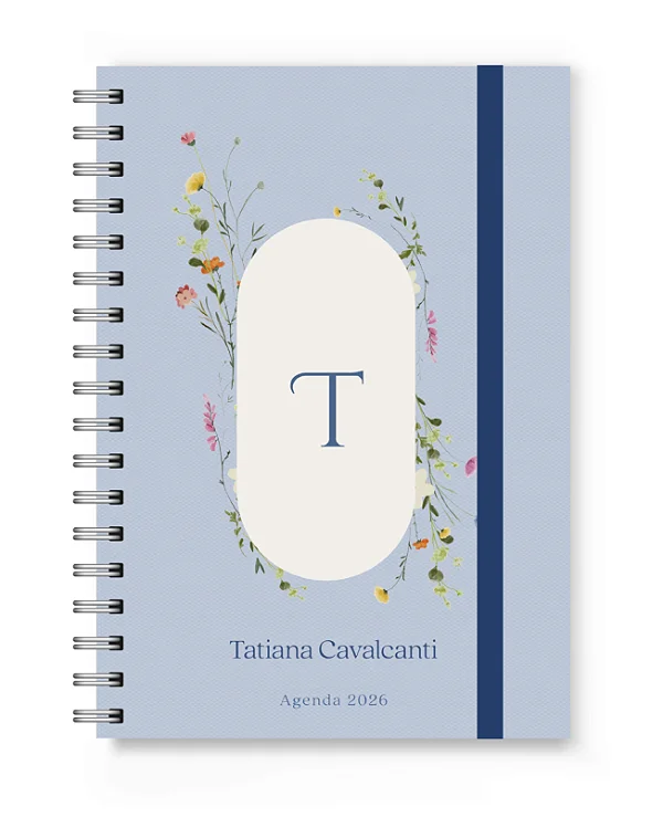 Agenda 2026 Florart Alfabeto Floral Azul