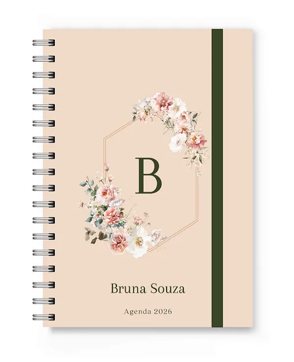 Agenda 2026 Florart Alfabeto Floral Rosê