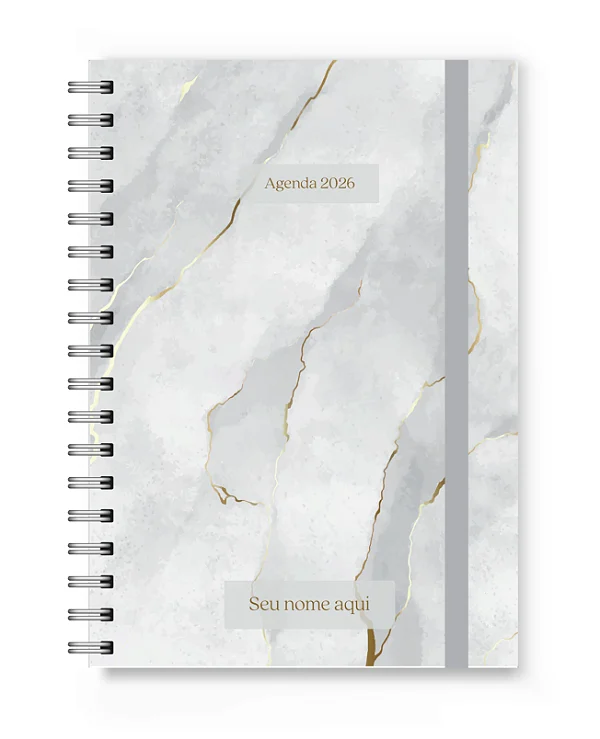 Agenda 2026 Florart Marmorizado Branco