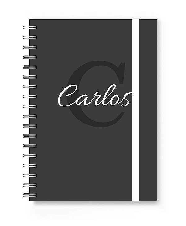 Caderno Personalizado Florart Alfabeto Cinza