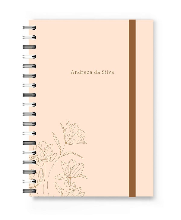 Caderno Personalizado Florart Rosê Floral