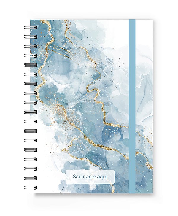 Caderno Personalizado Florart Mármore Azul