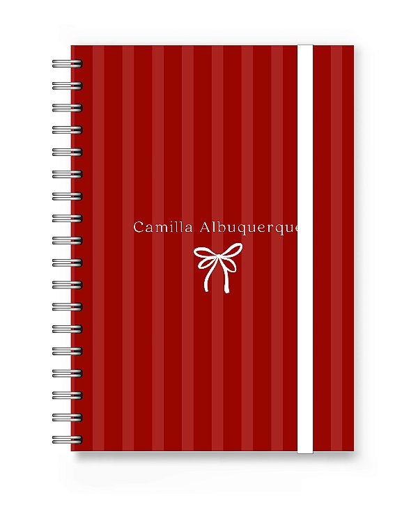 Caderno Personalizado Florart Listrado Vermelho