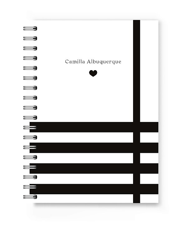 Caderno Personalizado Florart Listras Pretas