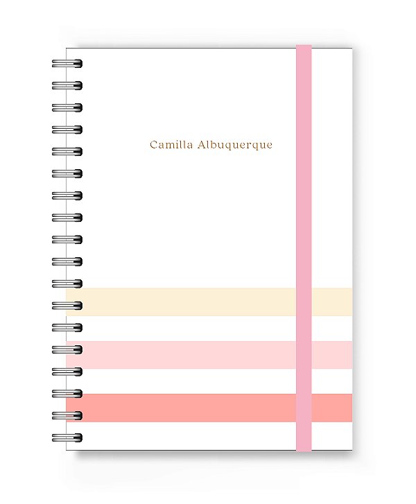 Caderno Personalizado Florart Listras Rosas