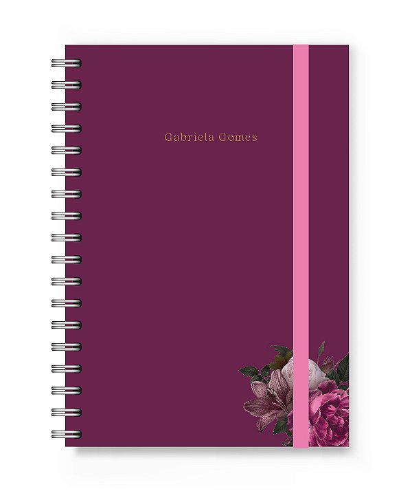 Caderno Personalizado Florart Roxo Floral