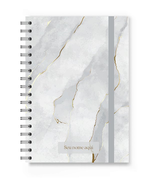 Caderno Personalizado Florart Mármore Branco