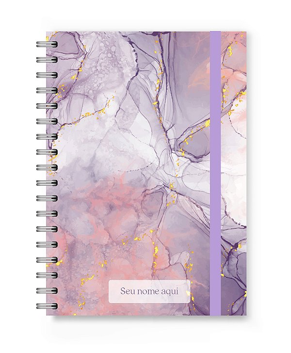 Caderno Personalizado Florart Mármore Lilás